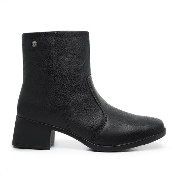 Bota Feminina Cano Curto Salto Bloco Fecho Ziper Western
