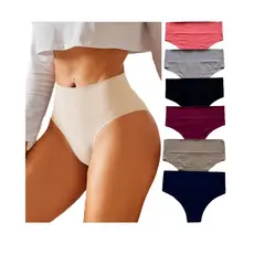 4 Calcinhas Feminina Lipo Modeladora Reforçada Sem Costura Cos Alto Segura Barriga Moda Intima P-GG
