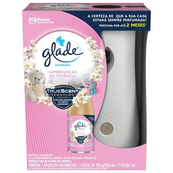Odorizador de Glade Automatic Spray Aparelho + Refil Lembrança de Infância 260ml