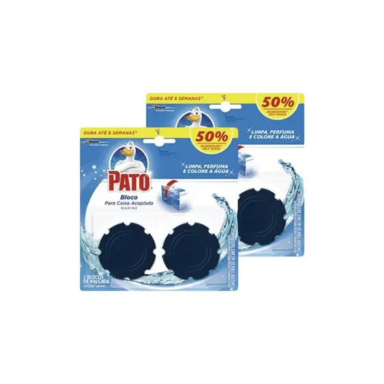 Kit 2 Desodorizador Sanitário Pato Caixa Acoplada Marine 4 Unidades 40g Cada