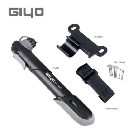 Mini Bomba Bike Giyo Speed Mtb Manômetro Bico Fino E Grosso