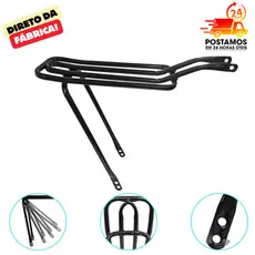 BAGAGEIRO GARUPA TUBÃO REFORÇADO ARO 26 27.5 P/ CADEIRINHA INFANTIL CARGA 40KG DOBRÁVEL