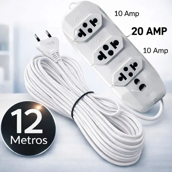 Extensão 12 Metros fio 2.5 mm ( Reforçada) Uso Geral