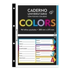 Caderno Universitário 4 furos Colors 96fl - Spiral
