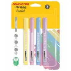 Marca-Texto Destaq - 4 Cores Pastel Blister Compactor