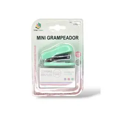 Mini Grampeador Colors com Grampos Coloridos 24/6 ate 10 Folhas