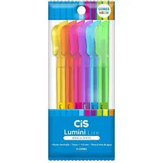Marca-Texto Lumini Lite Neon com 6 unidades CiS