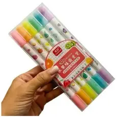 Kit Marca Texto Com Cheirinho E Com Ponta Dupla - 6 Cores