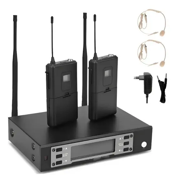 Microfone Headset Auricular Sem Fio C/transmissor E Receptor