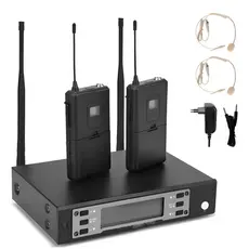 Microfone Headset Auricular Sem Fio C/transmissor E Receptor
