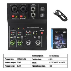 2 Way Black - Mixer De 4 Canais Com Bluetooth Usb Home Stage