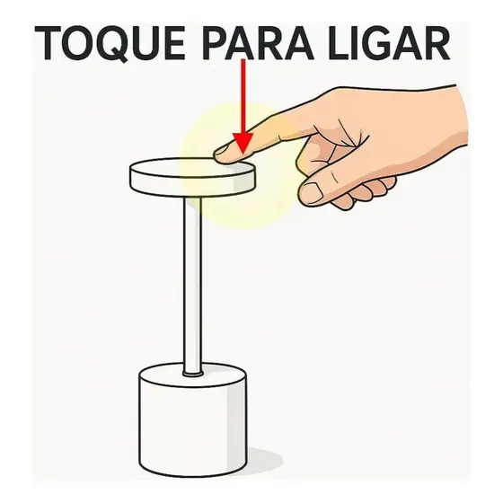 Luminária Mesa Abajur Led Dimerizável Sem Fio Recarregável
