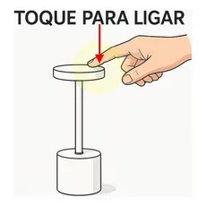 Luminária Mesa Abajur Led Dimerizável Sem Fio Recarregável