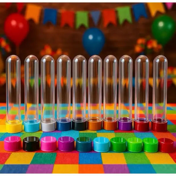 Tubete Lembrancinha 13cm Acrílico - Para Decoração, Festa De Criança, Porta Temperos kit 10,20,30,40 e 50 Unidades