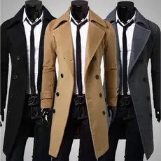 Sobretudo Masculino longo Jaqueta Impermeável