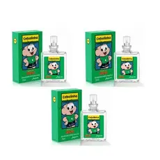 Kit Colônia Masculino Cebolinha 3 Unidades 25ml Perfume Infantil Aroma Fresco Turma da Mônica