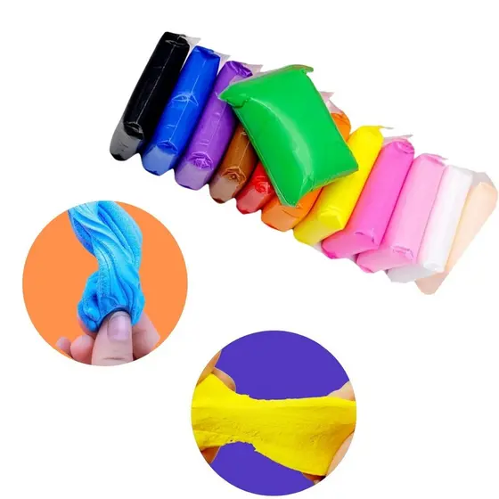 24 Massinha EVA Macia Leve Cores Ferramentas Massa Não-Tóxica Crianças Brinquedo Colorida