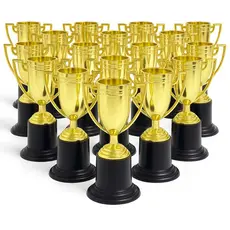 Kit 30 Mini Troféu Dourado Decorativo 9,5cm Doces Festas Aniversário Lembrancinhas Prêmio Miniatura