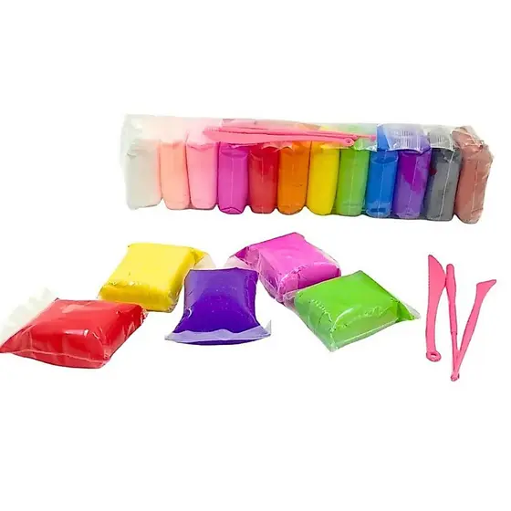 Massinha EVA Macia Leve 12 Cores Ferramentas Massa Não-Tóxica Crianças Brinquedo Colorida Pula Pula