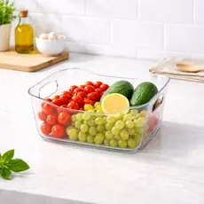 Organizador Transparente Multiuso Caixa Acrílico Geladeira Armário Cozinha Resistente Compacto