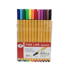 Kit Fine Line 12/24 cores Canetas Coloridas Fine Line Ponta Fina Fineliner 0.4mm