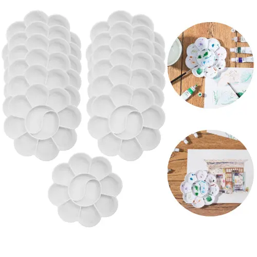 Kit 15 Bandeja Paleta Godê Flor Para Pintura com 10 Divisórias