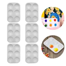 Kit 6 Bandejas Paleta Godê Para Pinturas Tinta Aquarela Escolar Artesanato