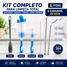 Kit 4 Escovas Para Lavar Louça Garrafa Copo Mamadeira Canudo