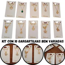 Gargantilha kit com 10 Cordão e Pingentes e Garantia de 1 ano Envio Imediato