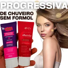 1 Progressiva de Chuveiro 100ml Salão em Casa: Máscara Capilar Progressiva Super Poderes para Fios Incríveis!