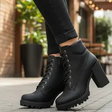 Coturno Bota Moleca Tratorada Cadarço Feminina 5325.119