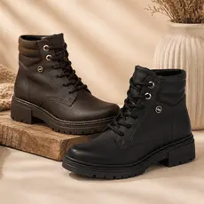 Bota Coturno Dakota Em Couro Cadarço D0451
