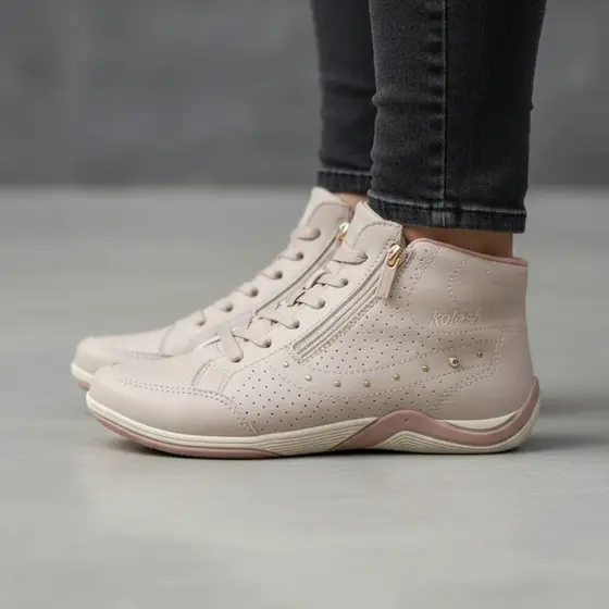 Tênis Kolosh Botinha Sneaker Zíper Moda Mulher Confortável C3679