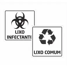 Kit Adesivos Lixo Comum + Lixo Infectante - 10x10cm 12x12cm 15x15cm