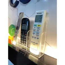 Suporte Triplo em Acrílico Porta Controle de TV e Ar Condicionado