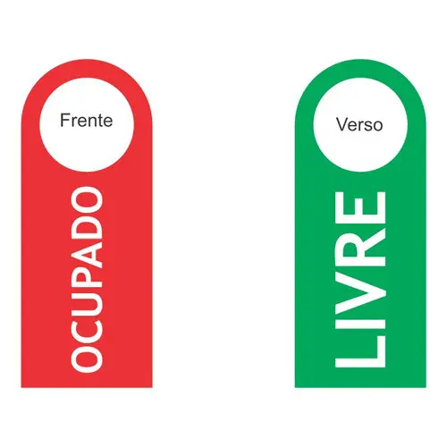 Placa Aviso De Porta Original Ocupado E Livre Acrílico 2mm