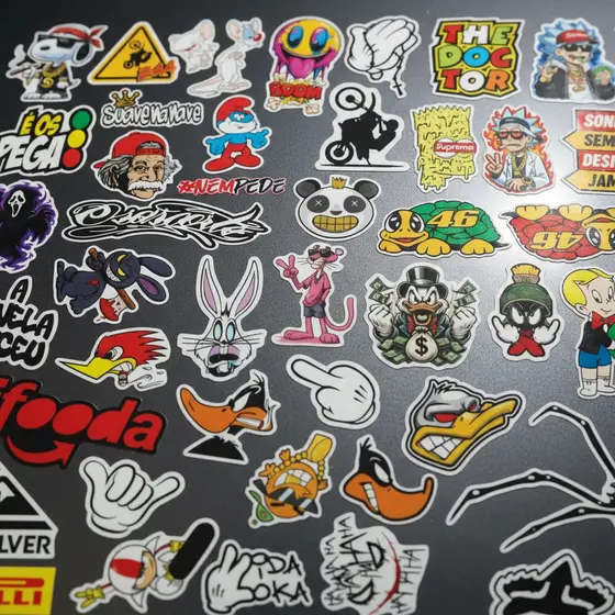 Mega Kit 49 Adesivos Capacete Moto Carro Notebook