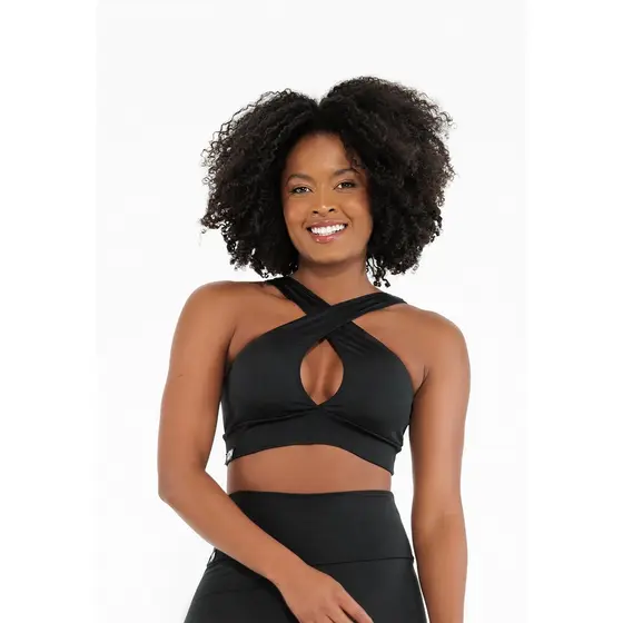 Top Basic Preto Feminino Fitness Academia Casual Corrida Yoga AQN SPORT