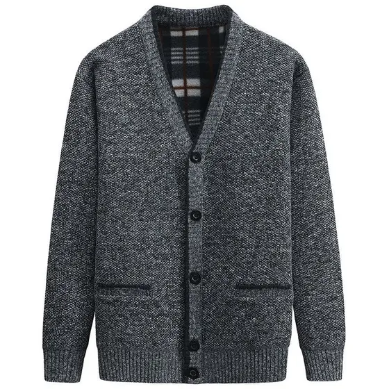 Casaco de lã masculino, casaco de lã, inverno, gola V grosso, malha, casaco casual, casaco de malha quente, 2023