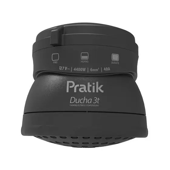 Chuveiro Ducha Pratik 3 Temperaturas Preto 4400w 127v