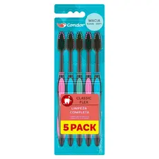 Escova Condor Classic Flex Macia Sortidas - Embalagem com 5 Unidades
