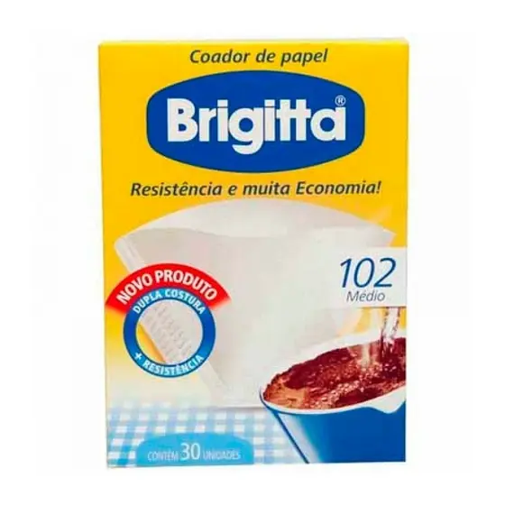 Filtro De Papel Brigitta 102 - 6 pacotes c/ 30 unidades