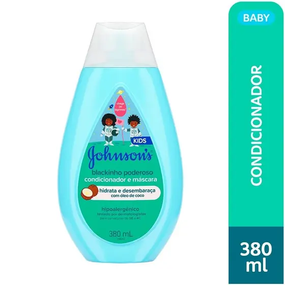 Condicionador e Máscara Infantil Johnson's Cabelo Crespo Blackinho Poderoso 380ml