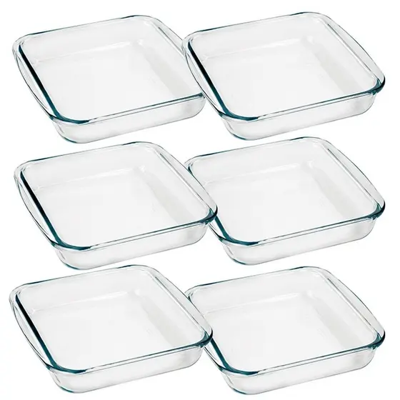 Conjunto de Assadeiras Marinex Quadrada 1,8 Litros Média 6 Peças