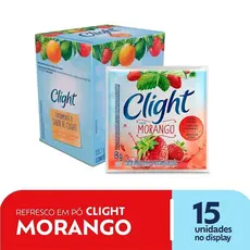 Refresco em Pó Clight sem Açúcar de Morango 8g - Display com 15 Unidades