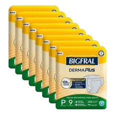 Fralda Geriátrica Bigfral Derma Plus P - 8 Pacotes c/ 9 Fraldas