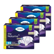 Fralda Descartavel Adulto Tena Slip Noturna Extra Grande - 4 pacotes com 16 Fraldas