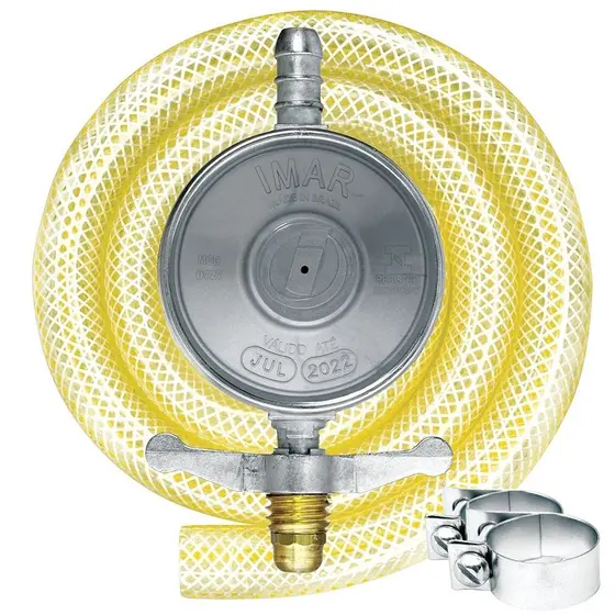Regulador para Gás Imar 0727/05 ABS, Médio Cinza, 1Kg/H, com Mangueira 125cm