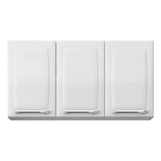Armário de Cozinha Itatiaia Luce | 3 Portas, em Aço, Branco