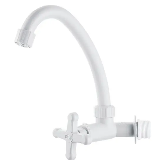 Torneira Para Cozinha Herc 2735 Parede 1/2-3/4 Branca Bica Movel Sm